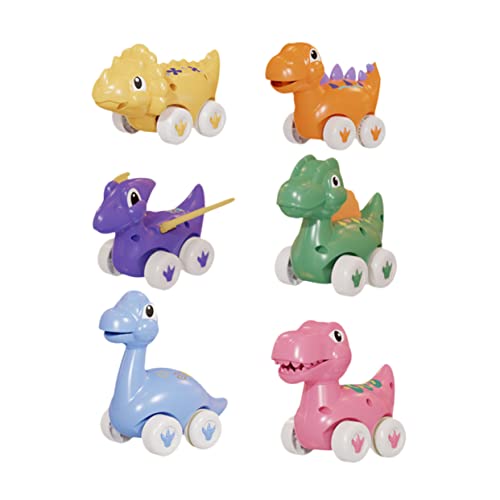 CIYODO 6Stücke Teiliges Trägheitsautospielzeug Dinosaurier Modelle für Leicht und Sicher Fördert Entwicklung und Kognitive Fähigkeiten für Zuhause und Unterwegs von CIYODO