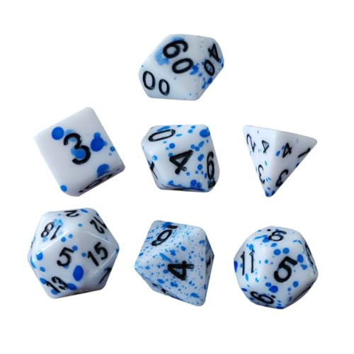 CIYODO 7 Stück Laufen Gruppenwürfelsatz lustige Würfelspiel-Requisiten Würfel für Rollenspiele unregelmäßige Punktwürfel Blutspritzerwürfel Brettspiel Würfel Acryl Blue CIYODO 7 Stück Laufen Gruppenwürfelsatz lustige Würfelspiel-Requisiten Würfel für Rollenspiele unregelmäßige Punktwürfel Blutspritzerwürfel Brettspiel Würfel Acryl Blue von CIYODO