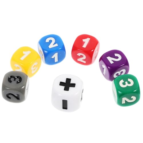 CIYODO 7 Stück Lernspielzeug für Mathematik Zahlenwürfel Würfelspielzeug Mathematikzeichenwürfel für den Mathematikunterricht für Partyspielwürfel lehrreich Acryl von CIYODO