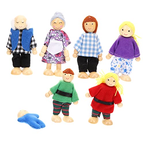 CIYODO 7 Stück Teiliges Holzfiguren Puppenhaus Bewegliche Puppenfamilie für Kreatives Rollenspiel Sicheres und Bequemes für Fantasie und Kreativität CIYODO 7 Stück Teiliges Holzfiguren Puppenhaus Bewegliche Puppenfamilie für Kreatives Rollenspiel Sicheres und Bequemes für Fantasie und Kreativität von CIYODO