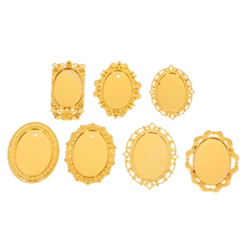 CIYODO 7 Stück Teiliges Mini Vintage Bilderrahmen Oval Gold Kleine Metallrahmen für DIY Schmuckdisplay Puppenhausdekoration Fotografie Party Hotel und Kreative Wandgestaltung CIYODO 7 Stück Teiliges Mini Vintage Bilderrahmen Oval Gold Kleine Metallrahmen für DIY Schmuckdisplay Puppenhausdekoration Fotografie Party Hotel und Kreative Wandgestaltung von CIYODO