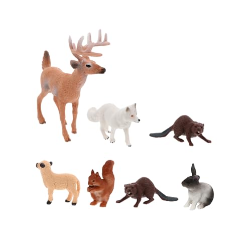 CIYODO 7 Stück Teiliges Wildtierfiguren aus Kunststoff Realistische Tiermodelle für Unterricht Dekoration und Spielspaß im Kinderzimmer Leicht und Langlebig von CIYODO