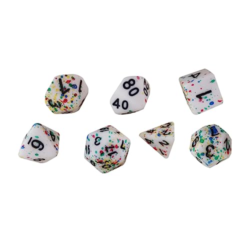 CIYODO 7 Stück Zahlenwürfel mehrseitige Würfel Spiel Würfel Brettspiel-Requisite polyedrische Würfel polyedrische Spielwürfel Unterhaltungswürfel Acryl von CIYODO