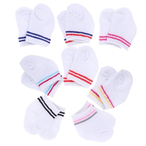 CIYODO 8 Paare Puppensocken für Mädchenpuppen Gestreifte Socken für DIY Puppenkleidung Accessoires für Kreatives Spielzeugzubehör von CIYODO