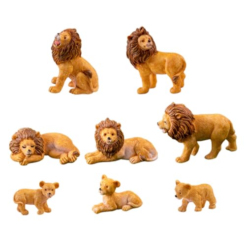 CIYODO 8stücke Teiliges Resin Löwenfiguren Für Miniaturgärten Liebevolle Dekoration Für Terrarien Und Töpfe Gartenornamente Für Kreative Landschaften von CIYODO