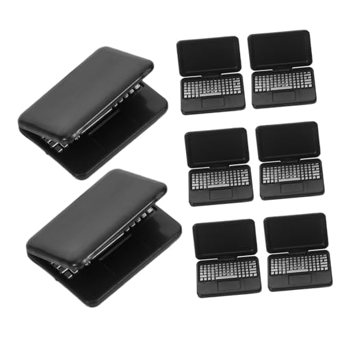 CIYODO 8 Stück Puppenhaus Computer Miniatur Computer Puppenhaus Miniaturen Möbel Miniatur Dinge Für Haus Dekoration Mini Zeug Mini Notebook Ständer von CIYODO
