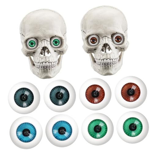 CIYODO 8 Stück Teiliges Halloween Augen aus Kunststoff Hohle Halbrunde Augäpfel in Farben Realistische Details mit Radialen Adern Gruselige Horror Requisiten für Kostüme und von CIYODO