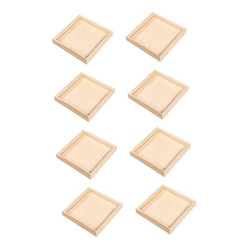 CIYODO 8 Stück Teiliges Holztabletts für Würfelpuzzle Robuste Glatte Aufbewahrungstabletts Sichere Puzzleteile Ablage Natürliches Holz zum Ordnen und Aufbewahren von CIYODO