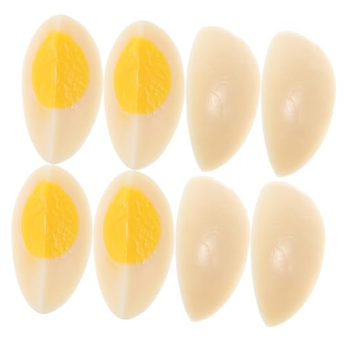 CIYODO 8 Stück Teiliges Künstliches Gekochtes Ei Modell aus Langlebigem PVC Realistische Geschnittene Eier Attrappe als Food Deko und Fotografie Requisite für Küche und Filmsets von CIYODO