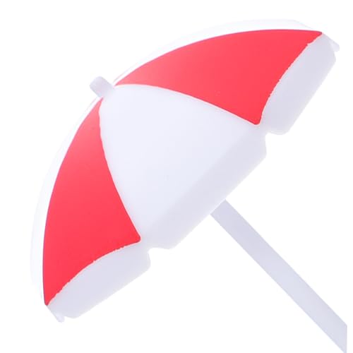 CIYODO 8 Stück Teiliges Mini Strandsonnenschirm Rot Klein Leichte Mini Dekoration für Puppenhaus Einstellbar und Tragbar für Mikro Landschaften DIY Bonsai und Foto Requisiten von CIYODO