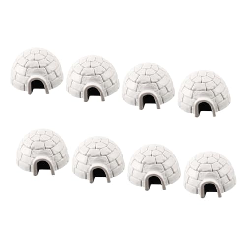 CIYODO 8 Stück Teiliges Miniatur Modell Realistische Iglu Figuren für Sandtisch Dekoration Lernspielzeug für Arktische Umgebungen und Traditionelle Bauweisen von CIYODO