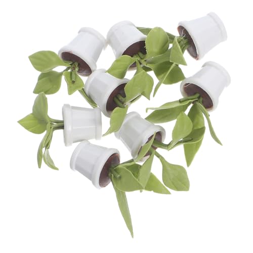 CIYODO 8 Stück Teiliges Miniatur-Pflanzen- Realistische Mini-Bonsai und Kleine Topfpflanzen Detailgetreue Simulation für Puppenhaus-Dekoration Mini-landschaftsrequisiten für DIY-projekte von CIYODO