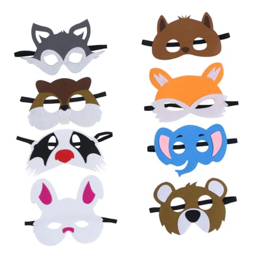 CIYODO 8St Cartoon-Maske für die Bühne Halloween Cartoon-Maske aus Vliesstoffen hallowen masks helloweenmaske cosplay Tiermaske für Kinder Cartoon-Gesichtsmaske Karikatur tierisches pferd von CIYODO