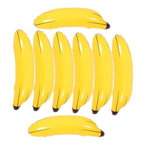 CIYODO Aufblasbare Bananen Spielzeug Für Pool Party Gelbe Pvc Bananen Ballons 8 Stück Großes Aufblasbares Party Deko Zubehör Für Kinder Geburtstag von CIYODO