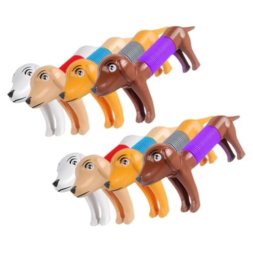 CIYODO 8Stücke Mini Hundeform Pop Tube Sensory Teleskopisches Pop Tube Hundespielzeug Interaktives Für Haustiere Farben Je von CIYODO