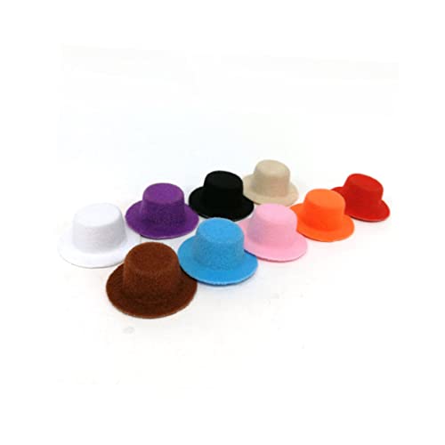 CIYODO 9 Stück Teiliges Mini Puppenhut Mehrfarbig Kleine Bastel Hüte für DIY Kinderparty Bunte Mini Kopfbedeckungen Dekorative Accessoires für Puppenhaus und Bastelbedarf von CIYODO