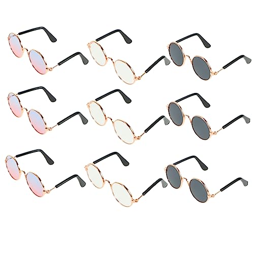 CIYODO 9 Stück Teiliges Puppenbrillen aus Stylische und Praktische Accessoires für Puppen für Kostüme und DIY Projekte Erhältlich Schwarz Blau und Transparent von CIYODO