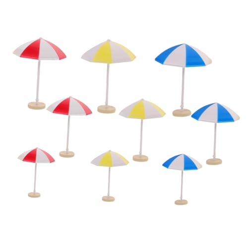 CIYODO 9 Stück Terrarium Dekor Regenschirm Strand Schreibtisch Dekor Kleiner Sonnenschirm Feengarten Requisiten Mini Sonnenschirm von CIYODO