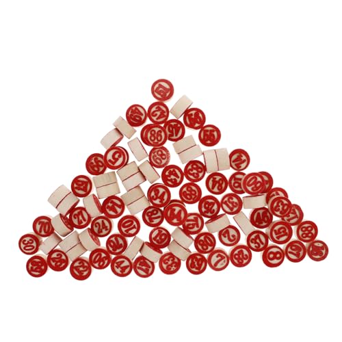 CIYODO 90 Stück Teiliges Set aus Holz Dualseitige Nummerierte Spielsteine für Schach und Zahlen Spiele für Party und Familie Rot Langlebig und Vielseitig CIYODO 90 Stück Teiliges Set aus Holz Dualseitige Nummerierte Spielsteine für Schach und Zahlen Spiele für Party und Familie Rot Langlebig und Vielseitig von CIYODO