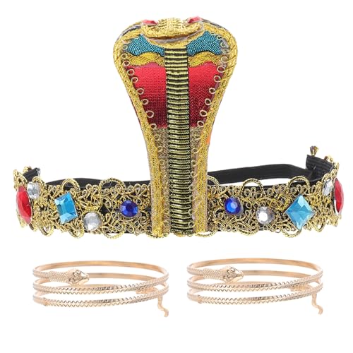 CIYODO Ägyptisches Halloween Kostüm Teilig Schlange Stirnband und Armbänder aus Dekoratives Kopfschmuck Zubehör für Vintage Party und Fotoshooting CIYODO Ägyptisches Halloween Kostüm Teilig Schlange Stirnband und Armbänder aus Dekoratives Kopfschmuck Zubehör für Vintage Party und Fotoshooting von CIYODO