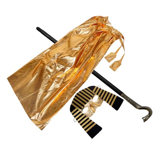 CIYODO Ägyptisches Kostümzubehör Set für Kopfschmuck Maske Umhang und für Halloween und Karneval Spaßige Verkleidung für Kinderfestivals von CIYODO