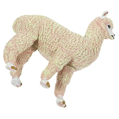 CIYODO Alpaka-Modellspielzeug Simulation Alpaka-Figur realistische Simulations-Alpaka-Figuren Wildtierfiguren realistische Alpaka-Modelle kleine Alpakafiguren Plastik Khaki von CIYODO