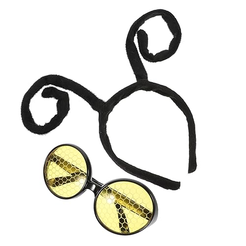 CIYODO Cosplay Brille Antennen Stirnband Und Brille Set Antennen Stirnband Für Jungen Und Mädchen Party Accessoire CIYODO Cosplay Brille Antennen Stirnband Und Brille Set Antennen Stirnband Für Jungen Und Mädchen Party Accessoire von CIYODO