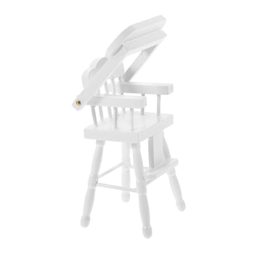 CIYODO Hochstuhl Babyhochstuhl Babyspielzeug Stuhl im Maßstab 1:12 Möbel für Babypuppen Baby Puppen Essstühle Mini-Puppenhaus-Dekor dekorativer Puppenhochstuhl hölzern Zubehör Kind von CIYODO