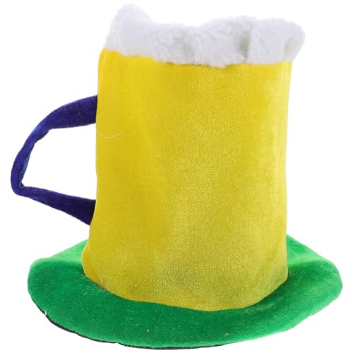 CIYODO Bierhut für Oktoberfest Lustiger Gelber Bierkrug Kopfschmuck für Partys Festivals und Karneval Bequemes Design für Bierliebhaber und Cosplay Events von CIYODO