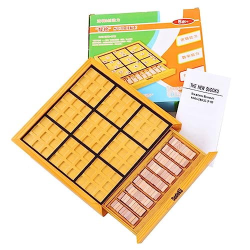 CIYODO Brettspiel Tischpuzzle Für Kinderbrettspiel Puzzlespiele Für Zahlen Schachbrett Trainingsboard Für Logisches Denken Bambus von CIYODO