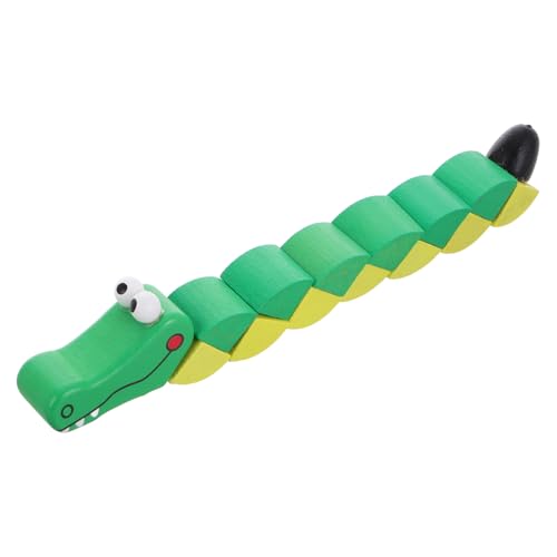 CIYODO Bunter Holz Alligator Drehspielzeug für Kleinkinder Kreatives mit Drehbaren Bausteinen Pädagogisches Puzzle für Imaginative Lernspiele von CIYODO