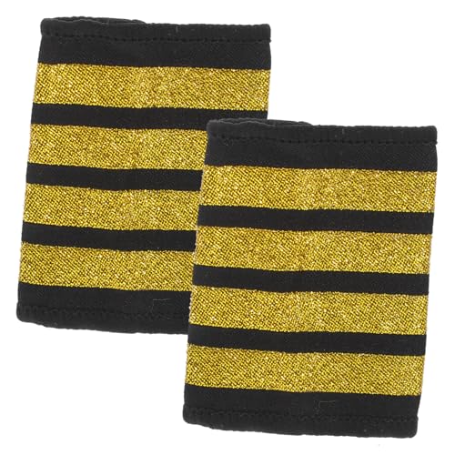 CIYODO Captain Schulterklappen Gold Streifen Epauletten Pilot Kostüm Zubehör für Rollenspiele Sichere Airline Uniform Abzeichen für Bühnenauftritte und Partys von CIYODO