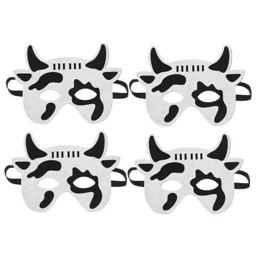 CIYODO Cartoon-Kuh-Masken für Kinder 4er-Pack dekorative Tiermasken aus Vlies für Halloween-Geburtstagsfeiern CIYODO Cartoon-Kuh-Masken für Kinder 4er-Pack dekorative Tiermasken aus Vlies für Halloween-Geburtstagsfeiern von CIYODO