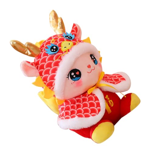 CIYODO Chinesisches Drachen Maskottchen Plüschpuppe Leichtes PP Baumwoll Stofftier für Neujahrsdeko Kuscheliges Glücksbringer für Festtage und Besondere Anlässe von CIYODO