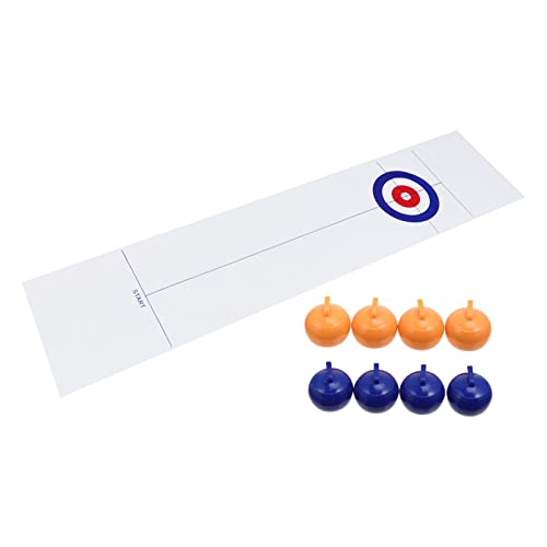 CIYODO Curling Ball -Spiel Curling-Spiel Für Familienspiele Mini-Curling Tischspiele Für Erwachsene Eisstockschießen Curling-brettspiel Curling- Weiß Vlies von CIYODO