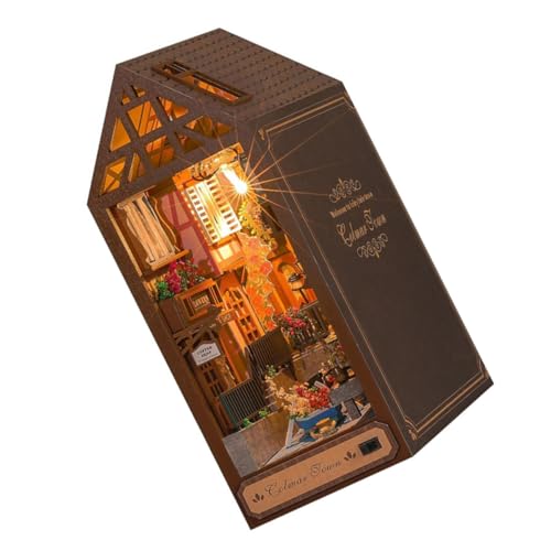 CIYODO DIY Holzhaus Modellbausatz zum Zusammenbauen Stabiles Miniatur Haus aus Holz Papier und Kunststoff Dekoratives Handgefertigtes ohne Batterie Kreatives für Bastelfans von CIYODO