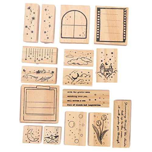 CIYODO DIY Holzstempel Für Kreative Handwerksprojekte Mit Romantischen Motiven Für Tagebuch Scrapbooking Geschenkanhänger Für Bastel von CIYODO
