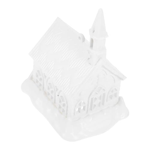 CIYODO DIY Miniaturhaus Modell aus Weißem Kunststoff Unvollendetes Schneehäuschen für Weihnachtsdekoration für Mikro Landschaften von CIYODO