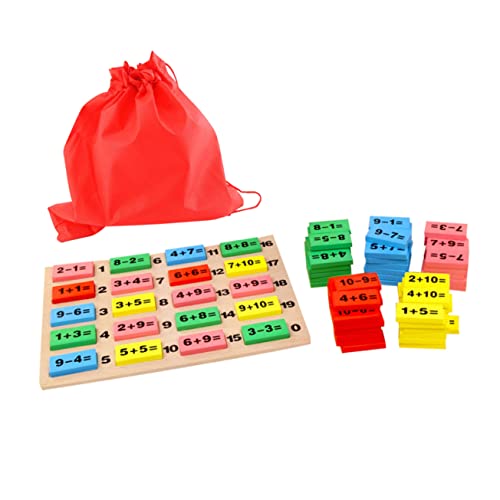 CIYODO Digitales Rechen Domino aus Holz Teiliges Bauklötze mit Antworttafel und Aufbewahrungsbeutel Pädagogisches Intelligenzspielzeug zur Frühkindlichen von Denkfähigkeit Feinmotorik und von CIYODO