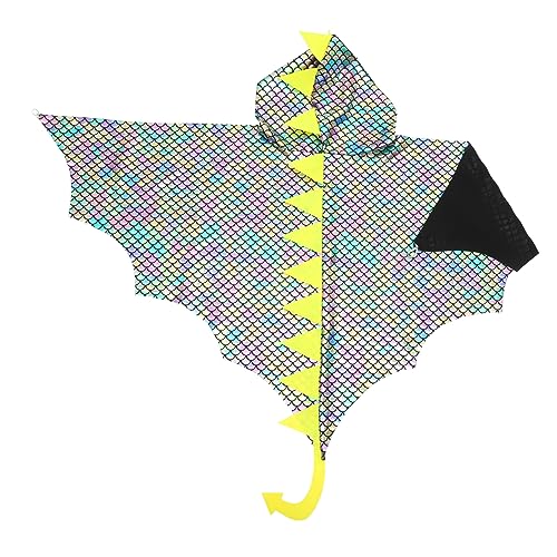 CIYODO Dinosaurier-Umhang Halloween -Kostüm Kap Haube Kostüm Mantel Cosplay-Halloween-Kostüm Jungenkleidung Halloween-Party-Umhang Outdoor-Kostüm Stricken Colorful von CIYODO
