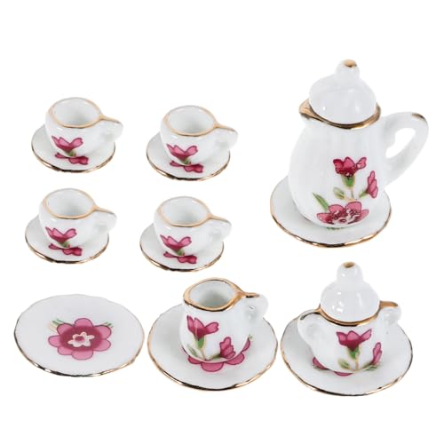 CIYODO Miniatur-teeservice Für Puppenhaus Puppenhauszubehör Keramik-Blumenmuster-Set Küchenzubehör Maßstab 1:12 Dekorationen von CIYODO