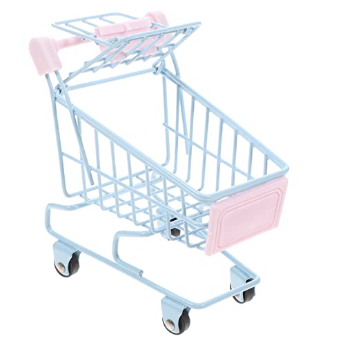 CIYODO Einkaufswagen Ornamente Trolley Karren Kinderspielzeug Schreibtisch Aufbewahrungsspielzeug Kleiner Einkaufswagen Miniatur Aufbewahrungs Supermarktwagen Kleiner von CIYODO