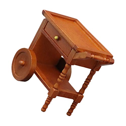 CIYODO Esswagenmodell schubkarre Puppenhaus-Layout Getränkewagen Mini-Hausverzierung kleine Hausdekoration Simulation Speisewagen kleines Hauszubehör Holz Brown von CIYODO