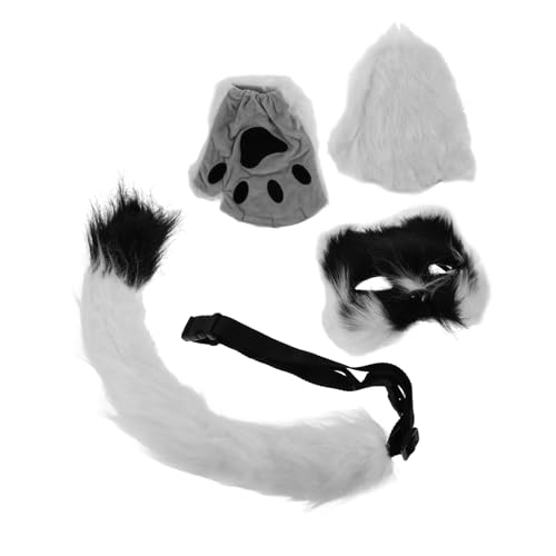 CIYODO Faux Fur Tier Halbmaske Set für Erwachsene für Halloween Cosplay und Maskerade Partys Bequeme und Kommunikative Maskenaccessoires von CIYODO
