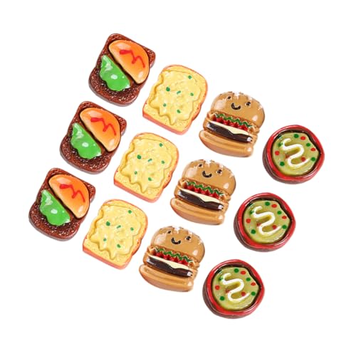 CIYODO Food-Modell 18 STK Simuliertes Essen Künstliches Brotmodell Gefälschtes Sushi Spielzeugnahrung Realistischer Burger Simuliertes Onigiri Mini-Essen Puppenhaus Harz Vorgeben von CIYODO