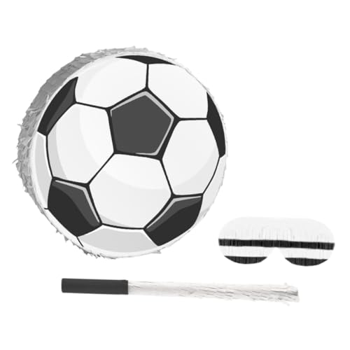 CIYODO Fußball Pinata Kindergeburtstag mit Schläger und Augenbinde Stabile Pappkonstruktion Papierkonfetti für Jungen Fußballparty Deko und Spiele von CIYODO
