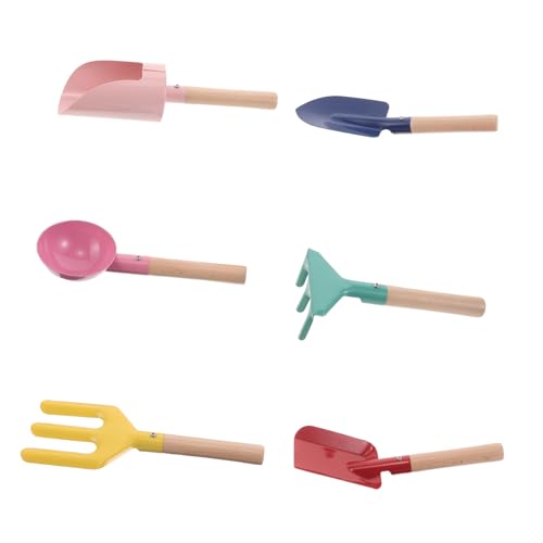 CIYODO Gartengeräte Holz Mini Schaufel Harke Sandspielzeug für Kleinkinder Garten Strand Outdoor Robust Sicher Langlebig von CIYODO