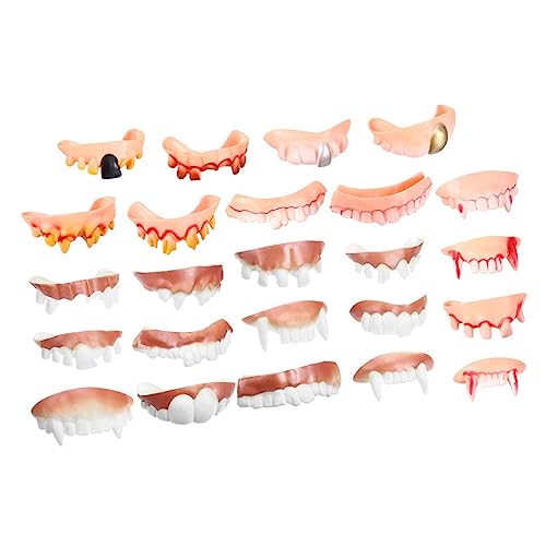CIYODO Halloween Gefälschte Zähne 24pcs Fangs Zahnersatz Vampir Kostüm Zubehör Trick Oder Behandeln Dekorationen von CIYODO