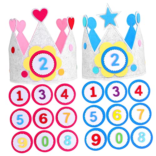 CIYODO 2 Sets Kleinkind-geburtstagshut Mini-krone Für Jungen Zum Ersten Geburtstag Filzmaterial Bequem Für Kinder Mit Den Alterszahlen 0–9 CIYODO 2 Sets Kleinkind-geburtstagshut Mini-krone Für Jungen Zum Ersten Geburtstag Filzmaterial Bequem Für Kinder Mit Den Alterszahlen 0–9 von CIYODO