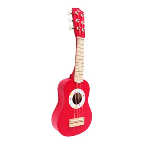 CIYODO Gitarrenspielzeug Gitarren Für Mini Gitarre Kinderspielzeug Kleinkindgitarre Kindermusikinstrumente Kleinkindmusikinstrumente Akustikgitarre Musikinstrument Holz Rot von CIYODO